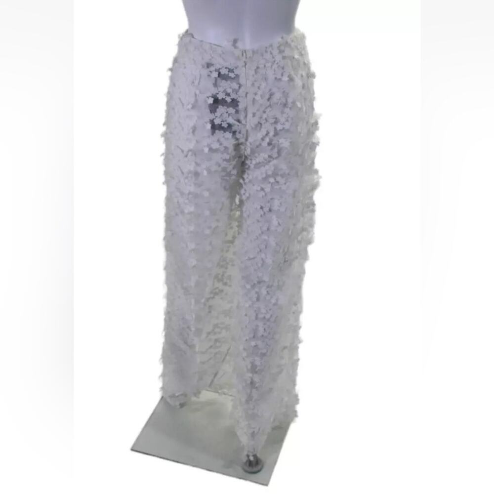 Cynthia Rowley 3D Tulle Floral Appliqué Wide-Leg Pants - Picture 10 of 12